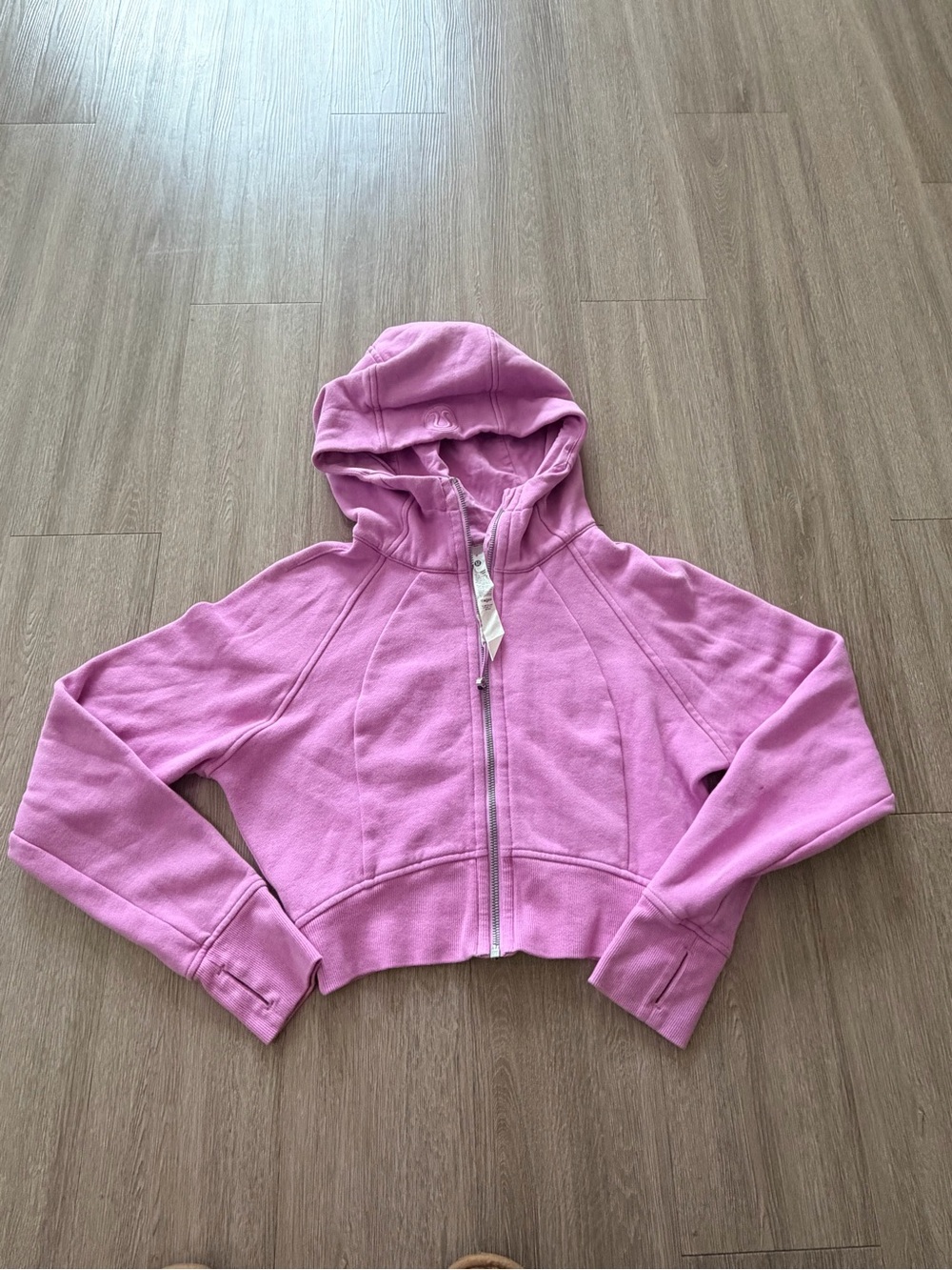 lululemon athletica Pink Zip Front Cropped Hoodie